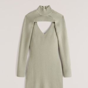 Mock Shrug Knit Dress in Sage Green